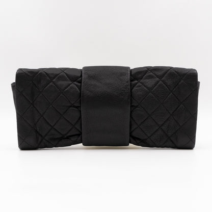 Mademoiselle Flap Clutch Black Leather