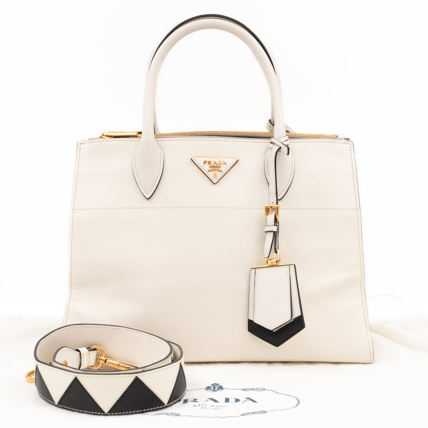 Paradigme Bag White Greche Saffiano City Calfskin