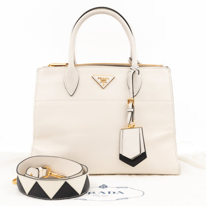 Paradigme Bag White Greche Saffiano City Calfskin