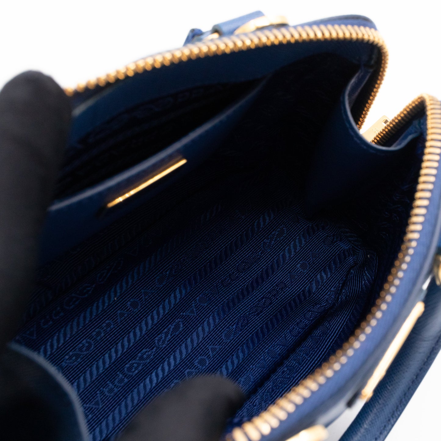 Promenade Mini Blue Saffiano Leather
