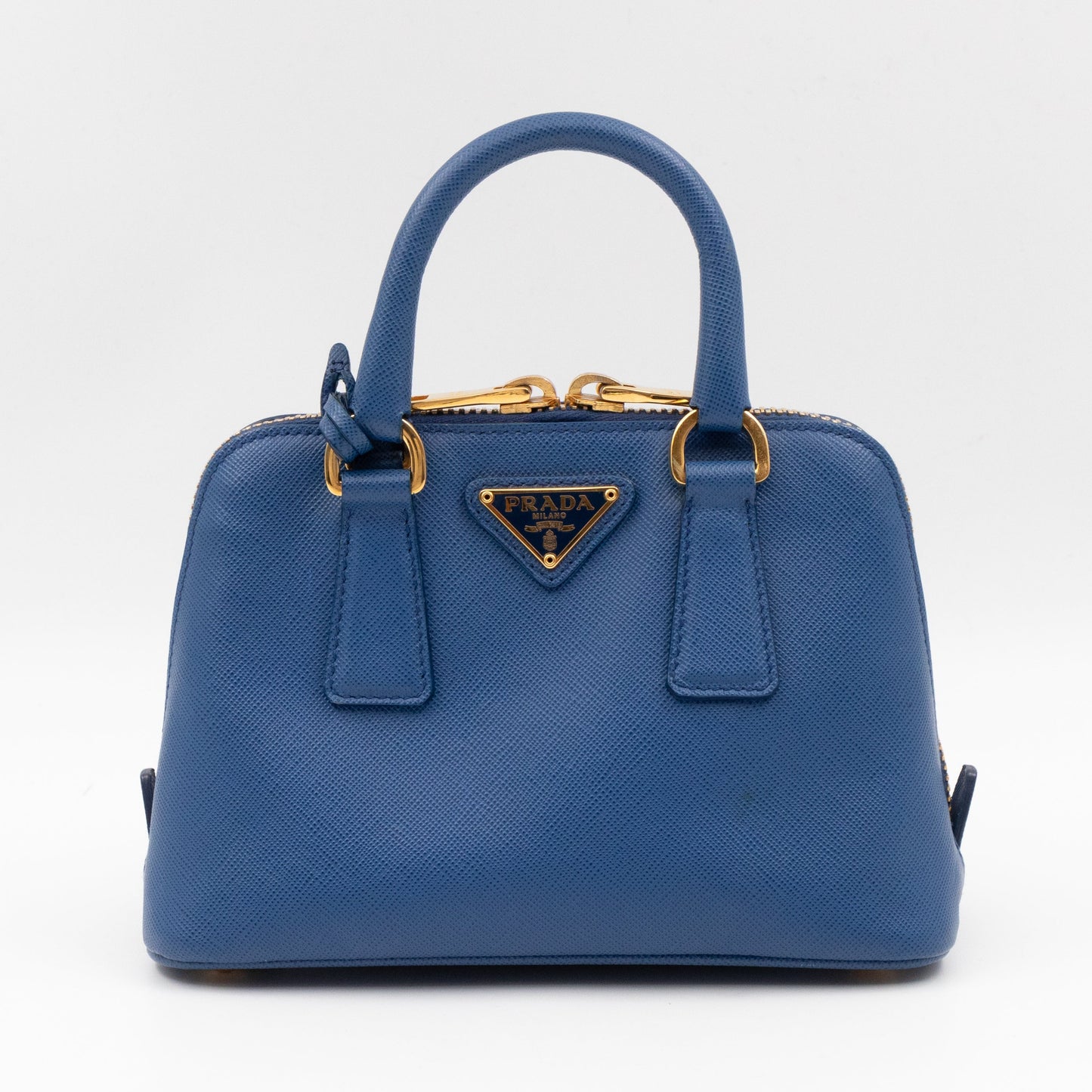 Promenade Mini Blue Saffiano Leather