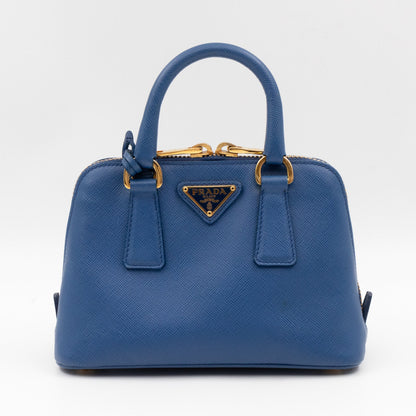 Promenade Mini Blue Saffiano Leather