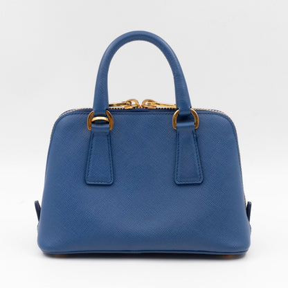 Promenade Mini Blue Saffiano Leather