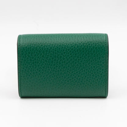 Dionysus Chain Coin Purse Green Leather