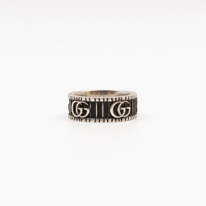 Double G Logo Ring Silver