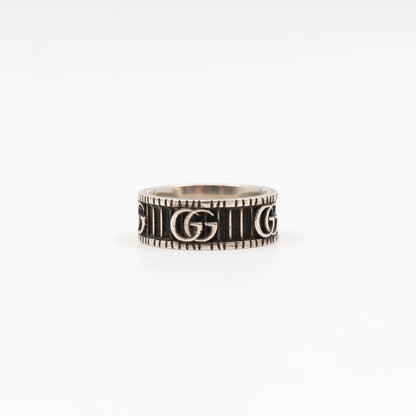 Double G Logo Ring Silver