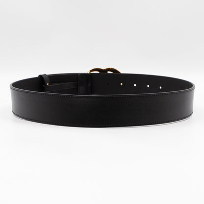 GG Marmont Wide Black Leather Belt 75 cm