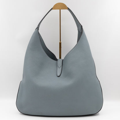 Jackie Large Hobo Bag Smoke Blue Leather