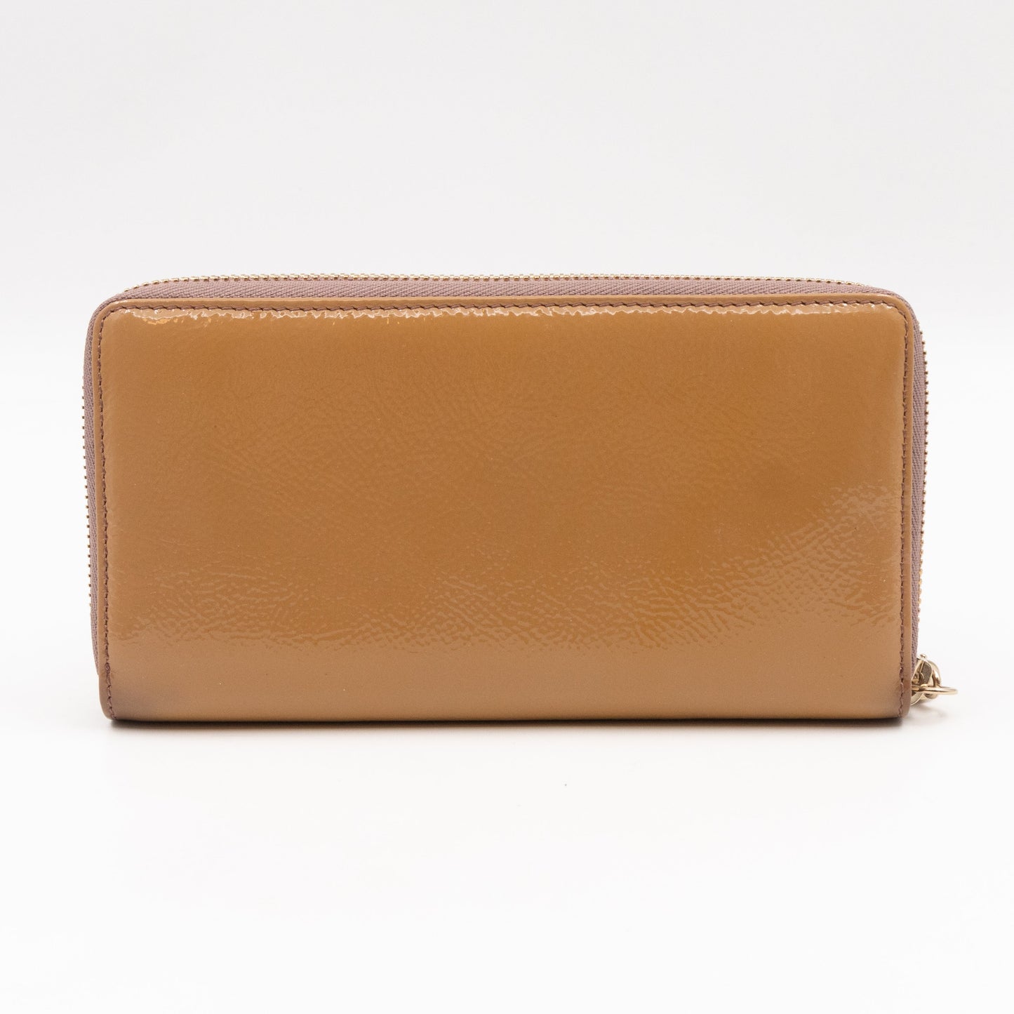 Soho Long Zip Around Wallet Beige Patent Leather
