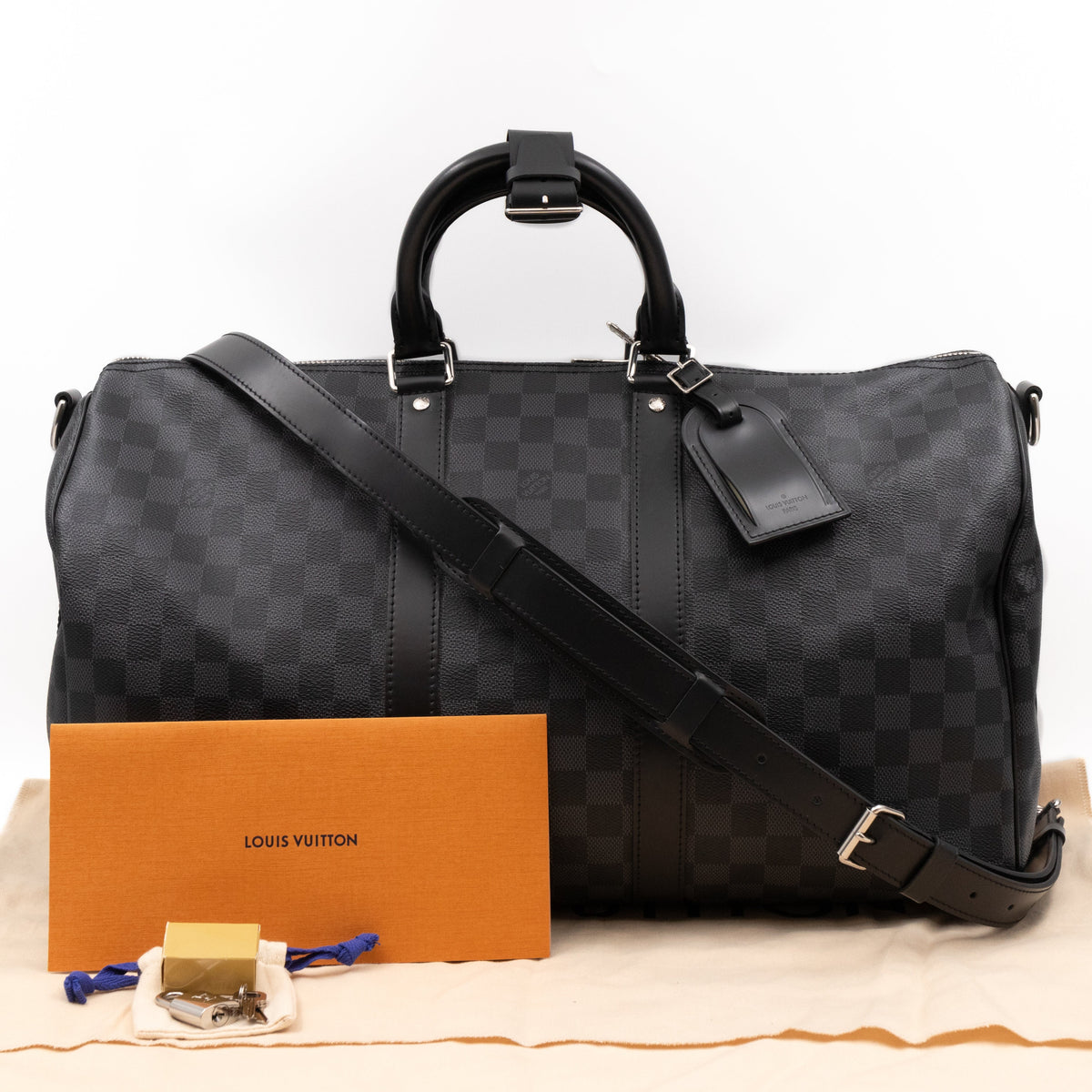 Keepall 45 Bandouliere Damier Graphite