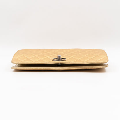 Coco Thin Wallet On Chain Gold Metallic Leather Ruthenium