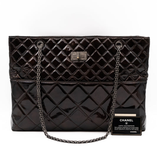 Reissue East West Tote Quilted Burgundy Patent Leather