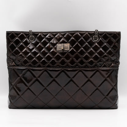 Chanel Reissue East West Tote Quilted Burgundy Patent Leather