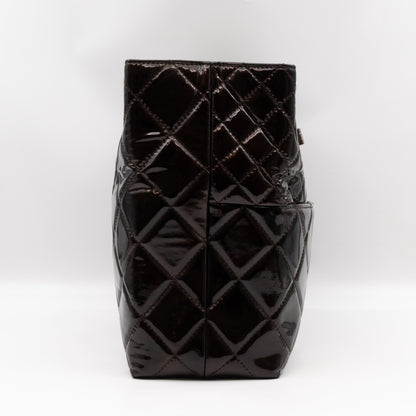 Reissue East West Tote Quilted Burgundy Patent Leather