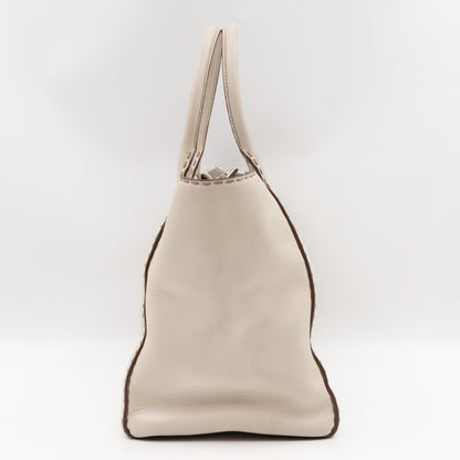 Galleria Hand Stitch Double Zip White Leather