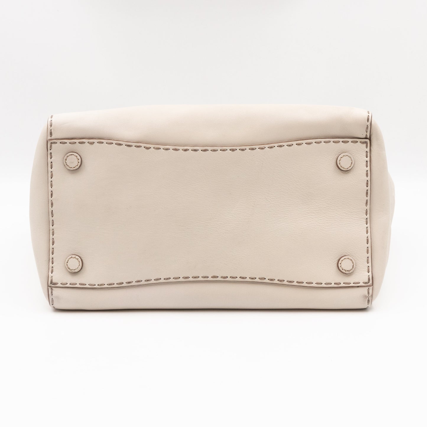 Galleria Hand Stitch Double Zip White Leather