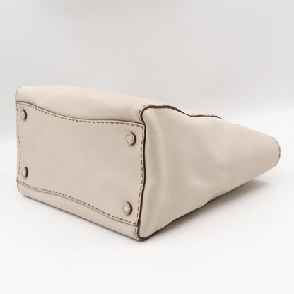 Galleria Hand Stitch Double Zip White Leather