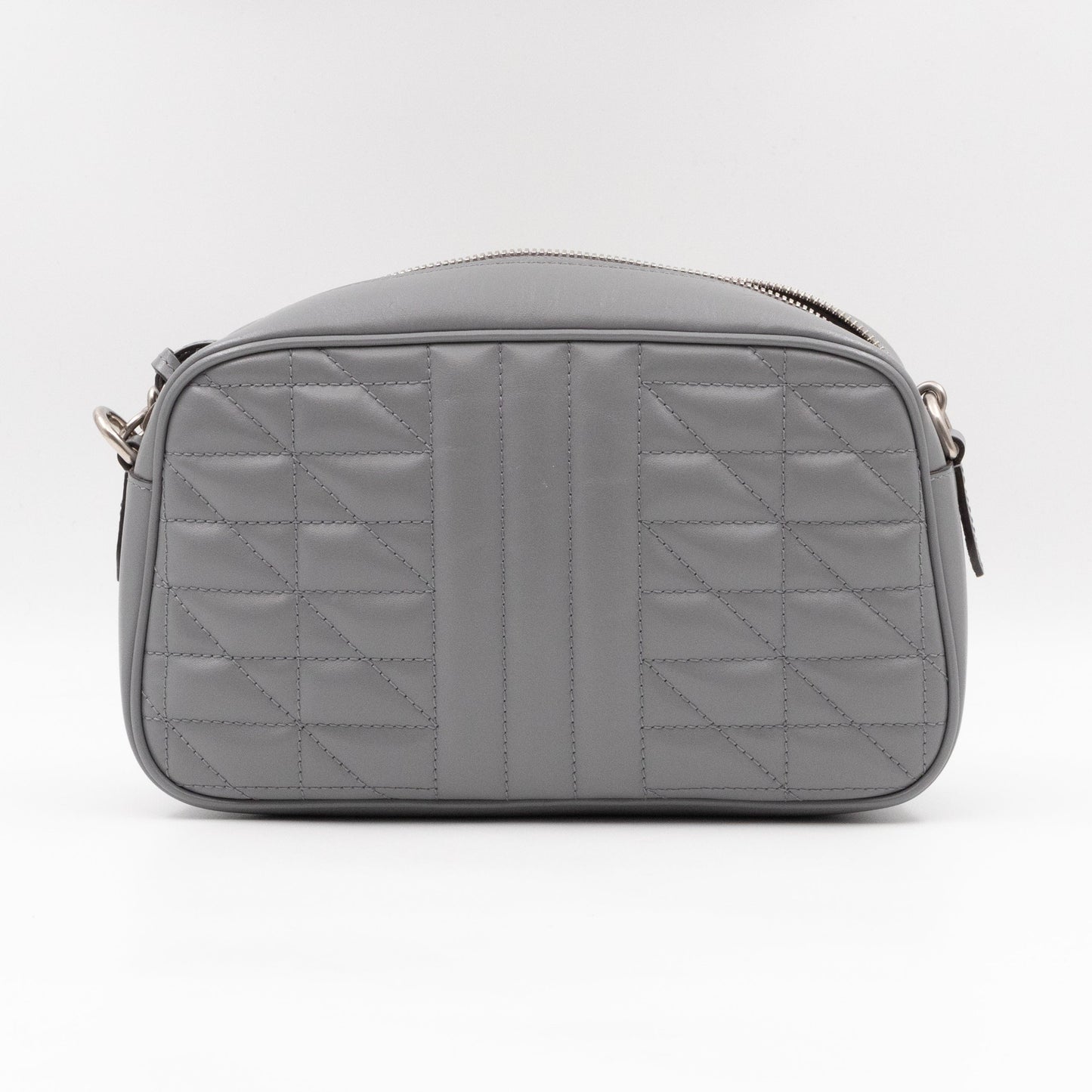 GG Marmont Small Deep Grey Matelasse Aria Leather