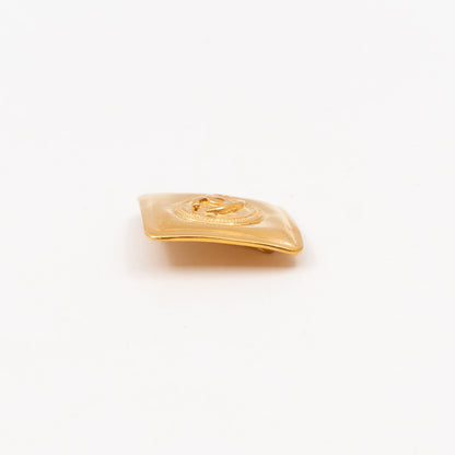 Vintage Diamond Shape Brooch Pin Gold