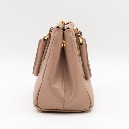 Galleria Micro Double Zip Nude Saffiano