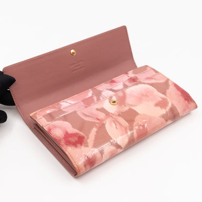 Louis-vuitton Sarah Wallet Monogram Rose Velours Vernis Ikat