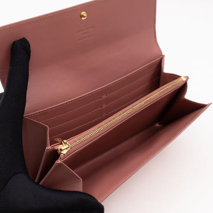 Louis-vuitton Sarah Wallet Monogram Rose Velours Vernis Ikat