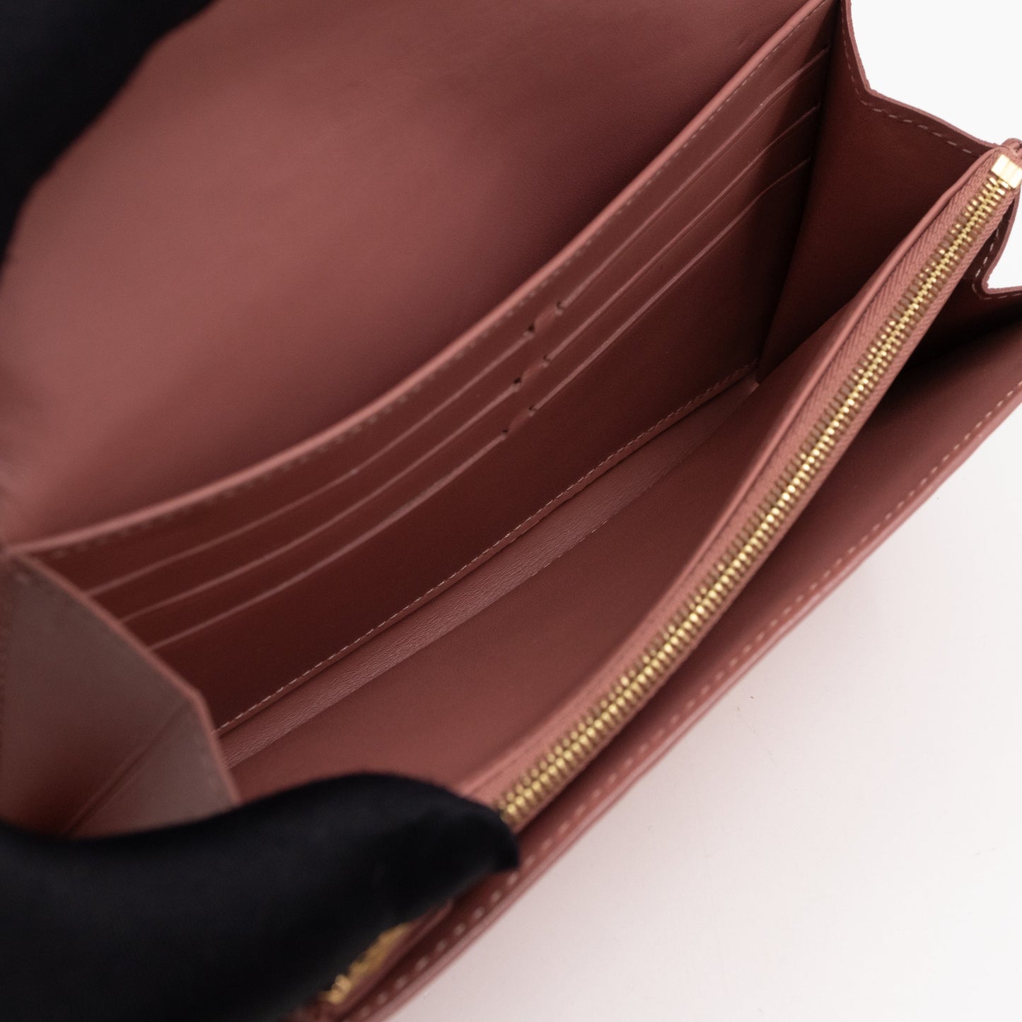 Louis-vuitton Sarah Wallet Monogram Rose Velours Vernis Ikat