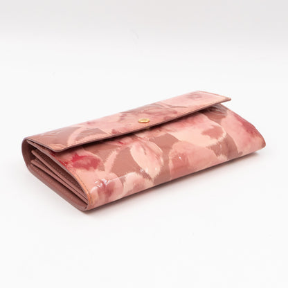Louis-vuitton Sarah Wallet Monogram Rose Velours Vernis Ikat