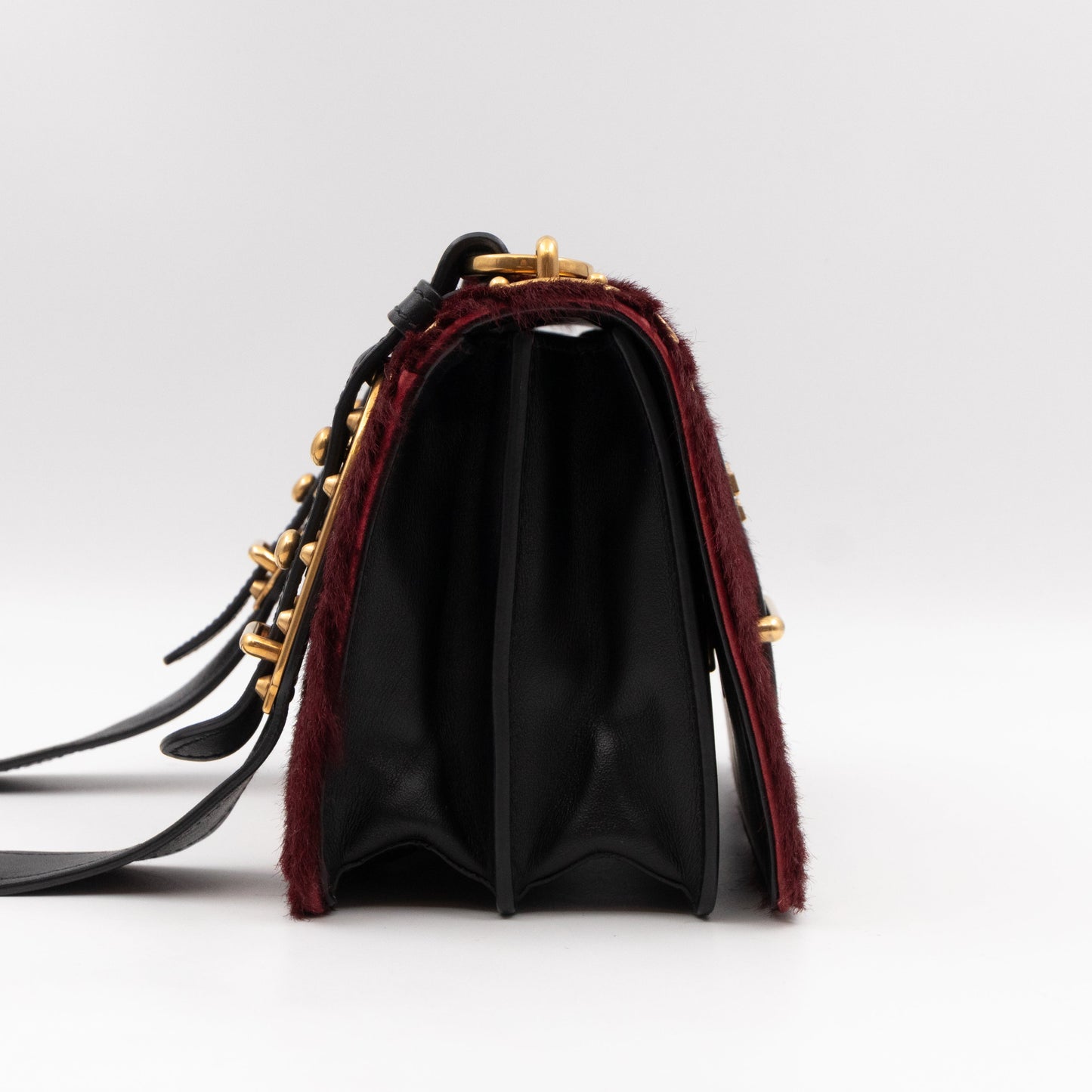 Cahier Calf Hair Calfskin Granato Black & Gold