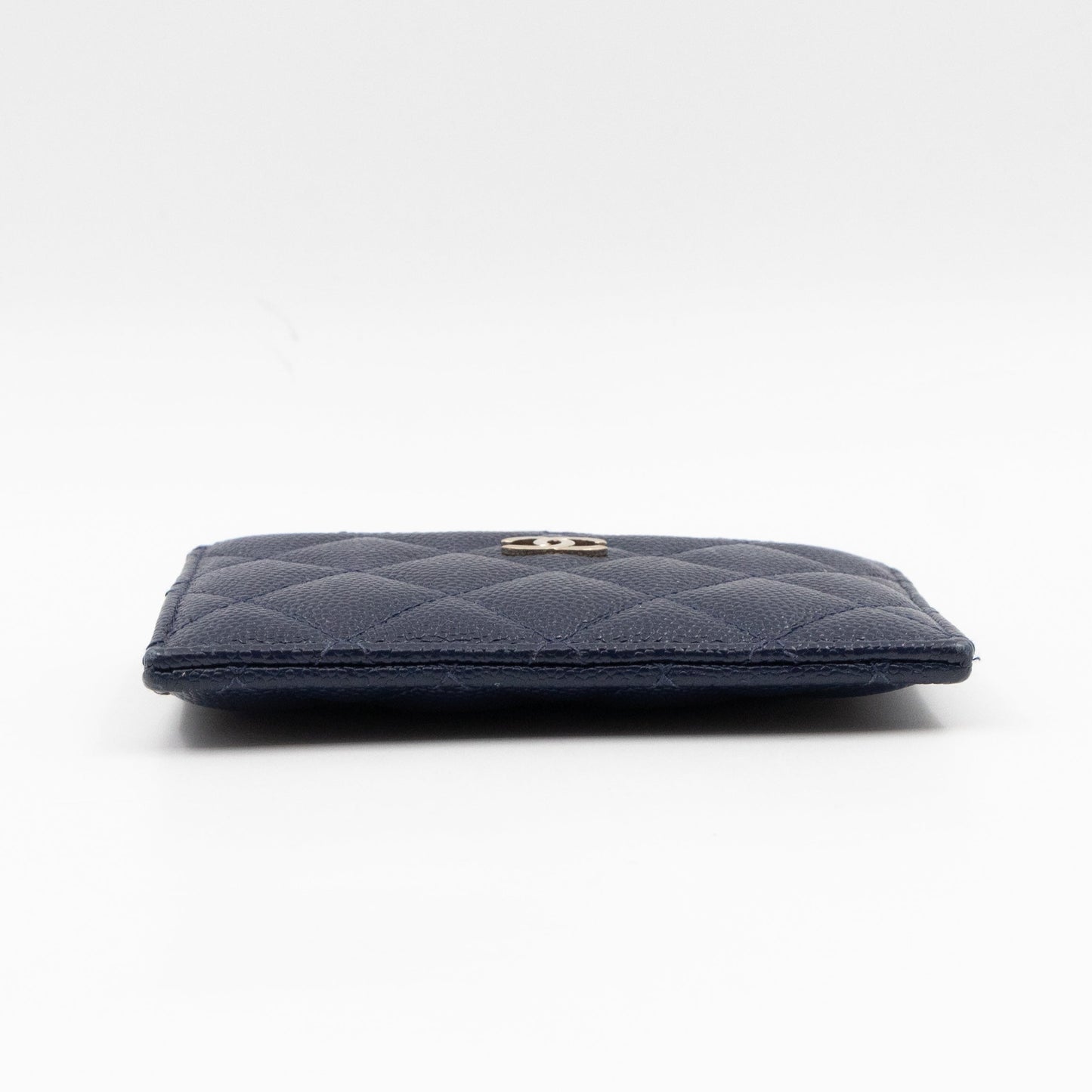 Zipped  Holder Navy Blue Caviar Leather