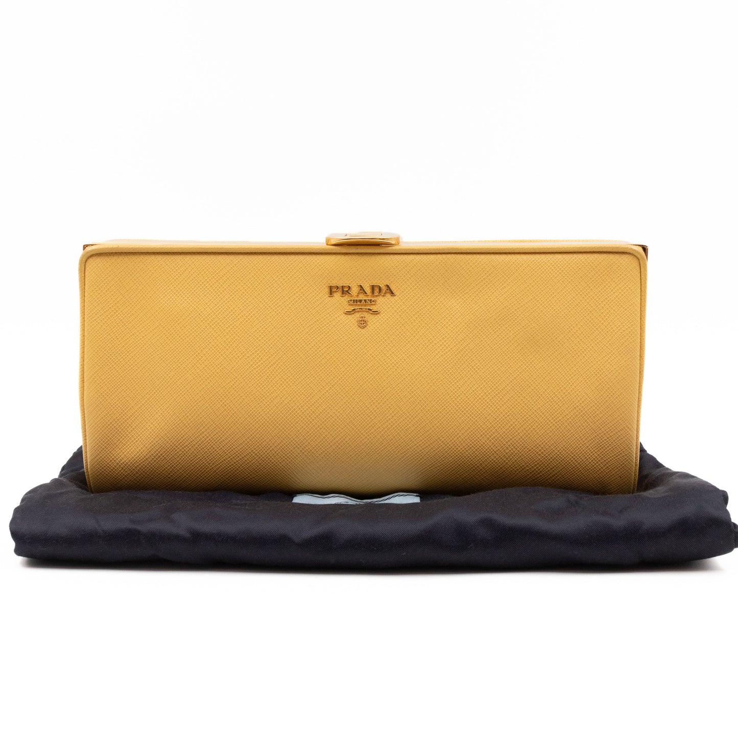 Clutch Yellow Saffiano Leather