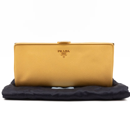 Clutch Yellow Saffiano Leather