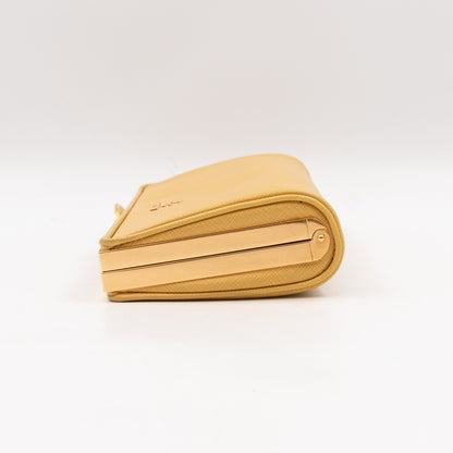 Clutch Yellow Saffiano Leather