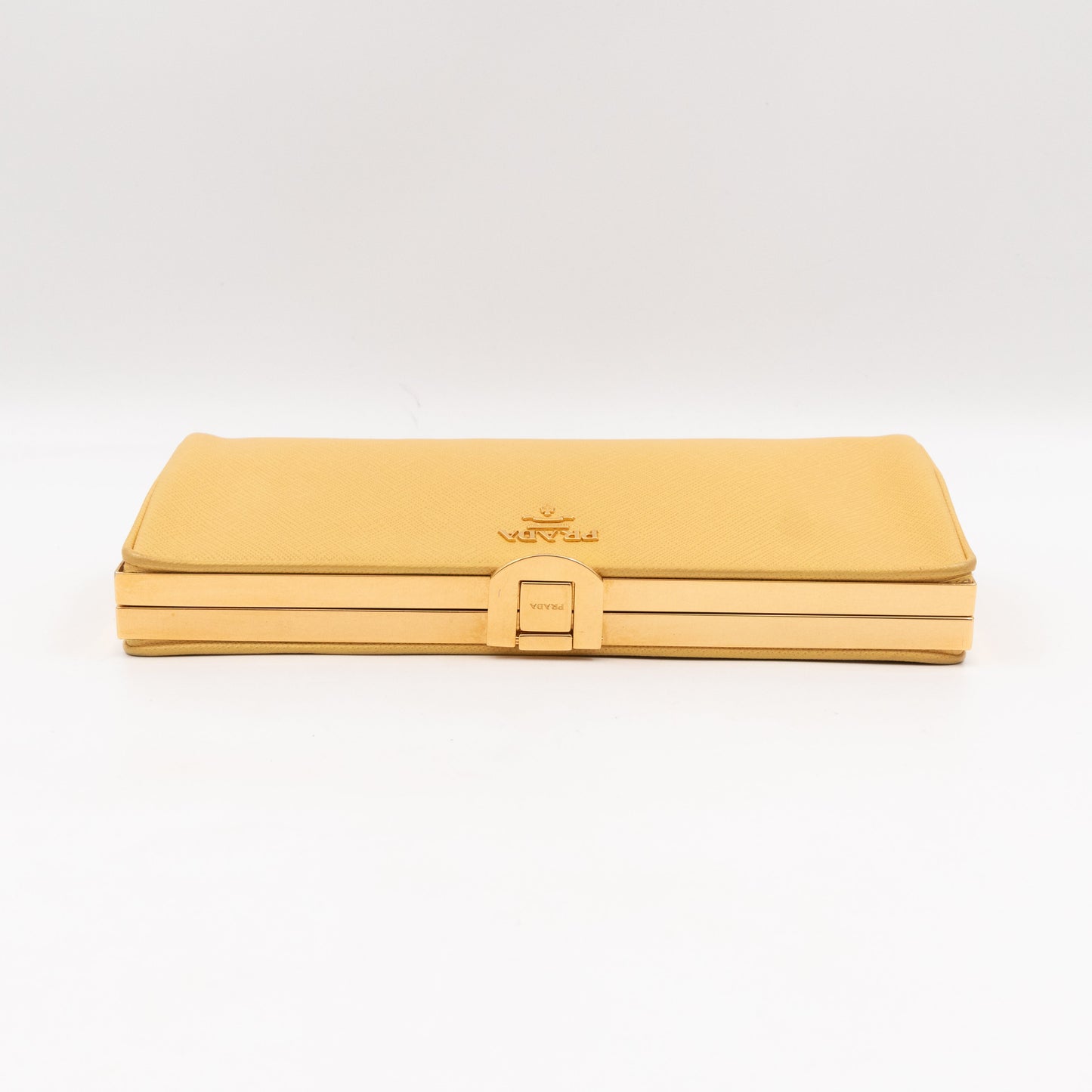 Clutch Yellow Saffiano Leather