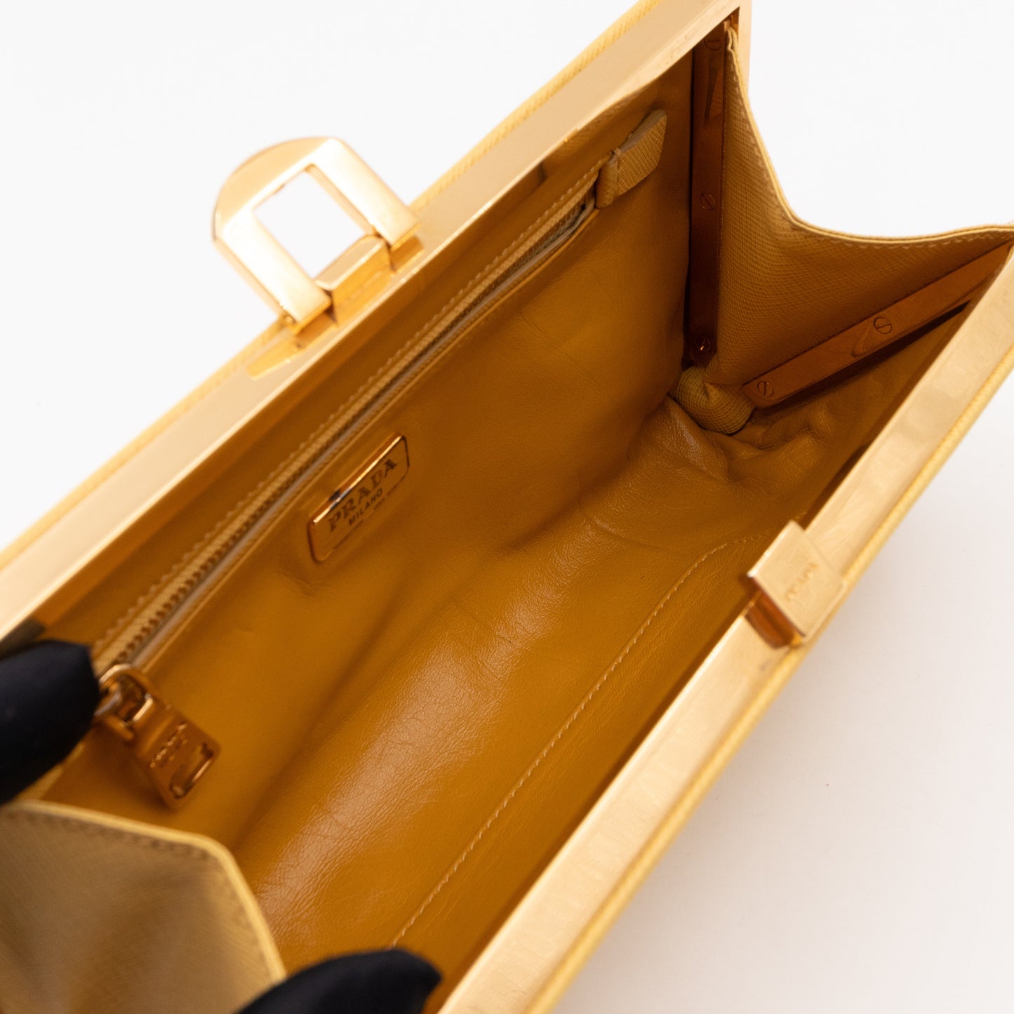 Clutch Yellow Saffiano Leather