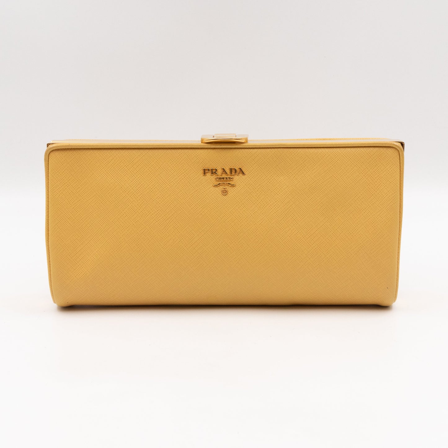 Clutch Yellow Saffiano Leather