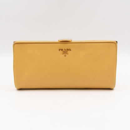 Clutch Yellow Saffiano Leather