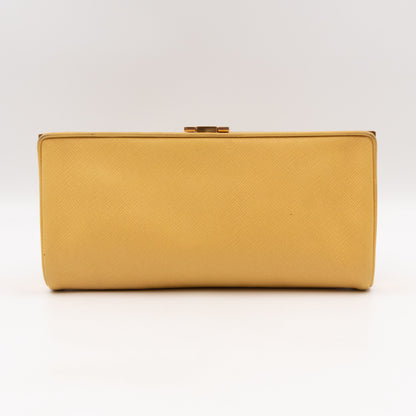 Clutch Yellow Saffiano Leather