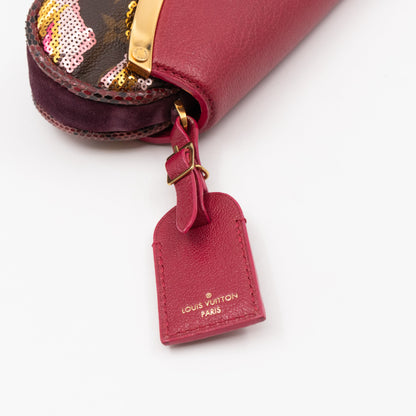 Louis-vuitton Savage Cub Clutch Rose Monogram Sequins Python