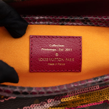 Louis-vuitton Savage Cub Clutch Rose Monogram Sequins Python
