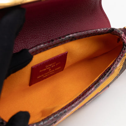 Louis-vuitton Savage Cub Clutch Rose Monogram Sequins Python
