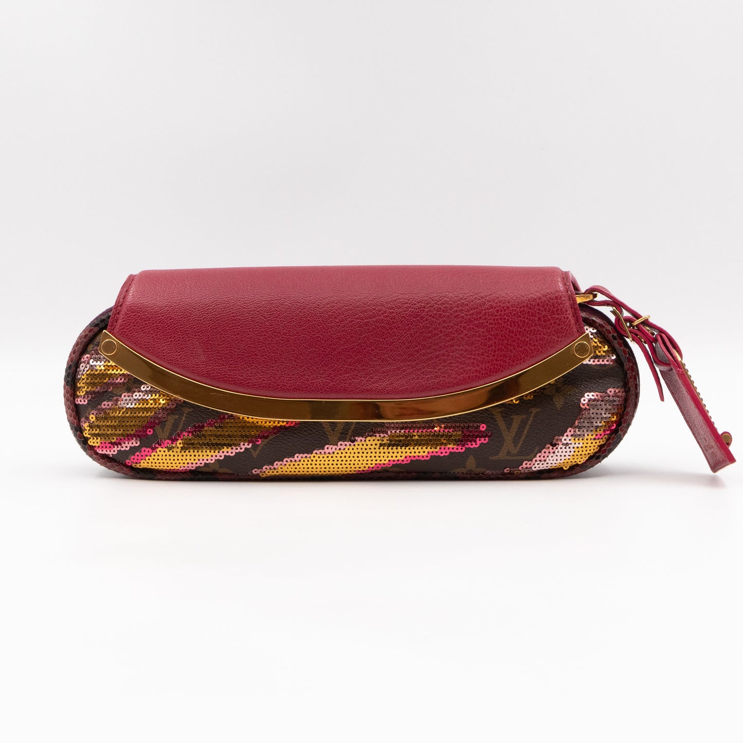 Louis-vuitton Savage Cub Clutch Rose Monogram Sequins Python