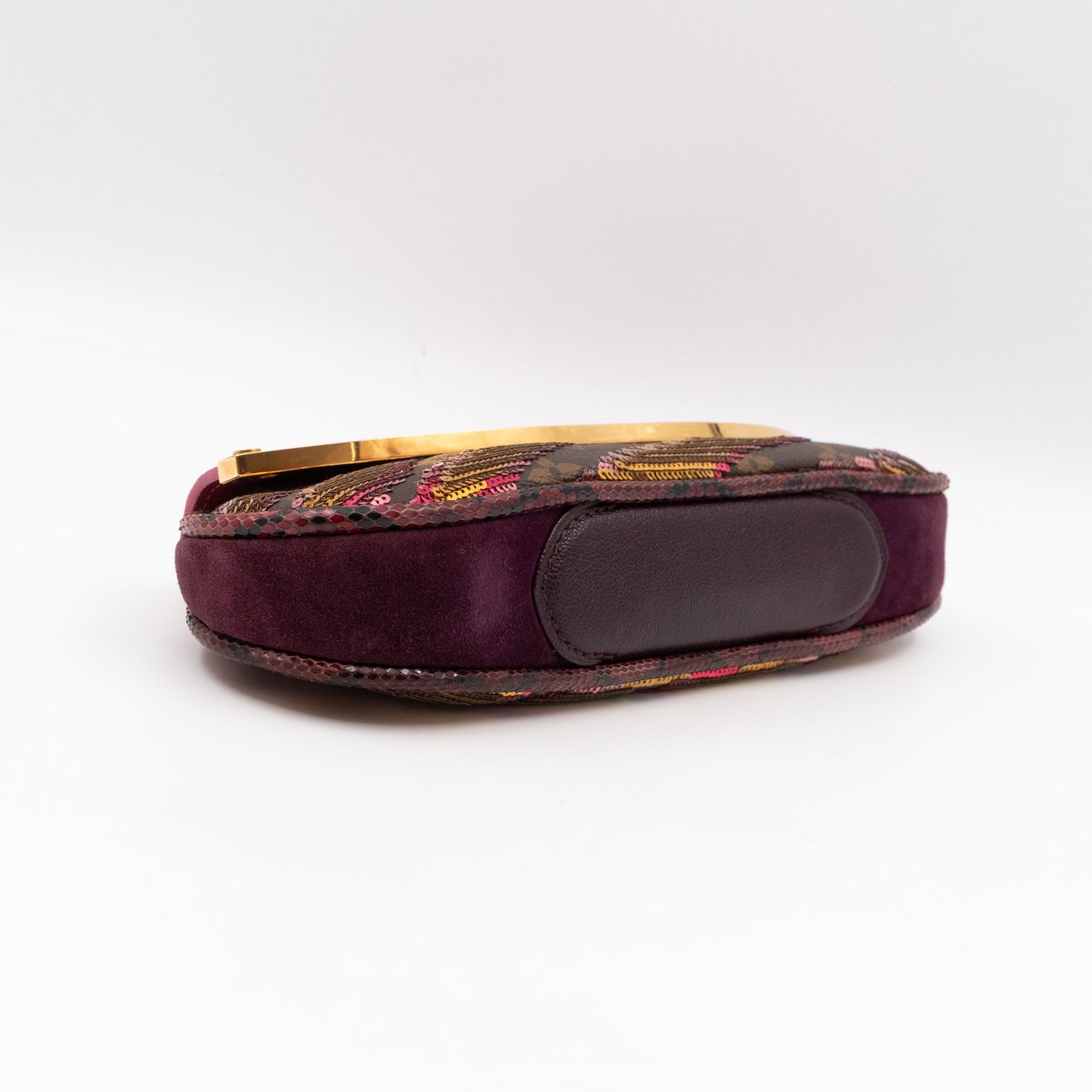 Louis-vuitton Savage Cub Clutch Rose Monogram Sequins Python