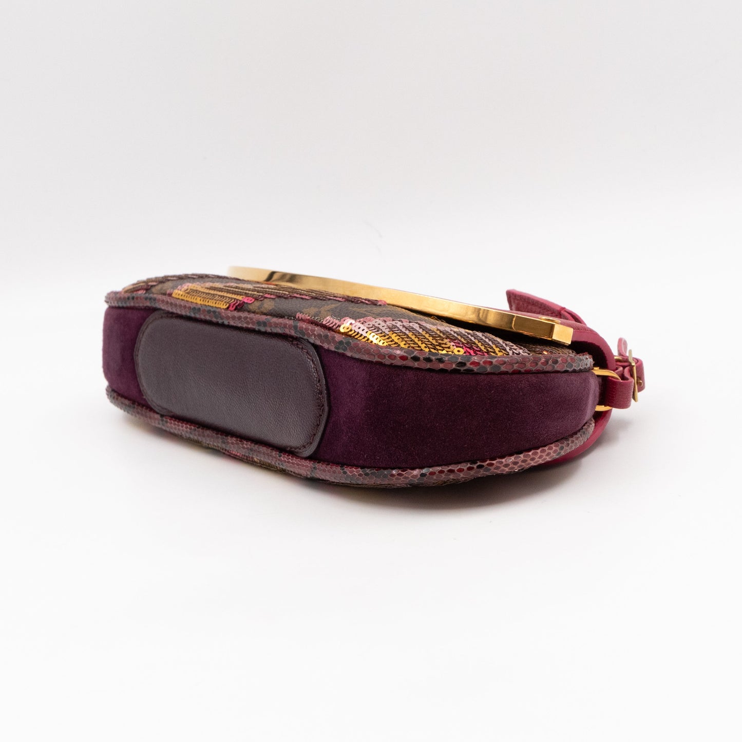 Louis-vuitton Savage Cub Clutch Rose Monogram Sequins Python