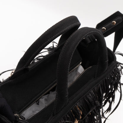 Convertible Fringe Basket Bag Small Natural Wicker Woven Straw