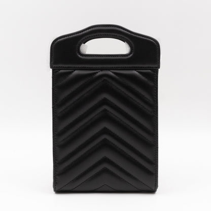 GG Marmont Top Handle Mini Bag Black Leather