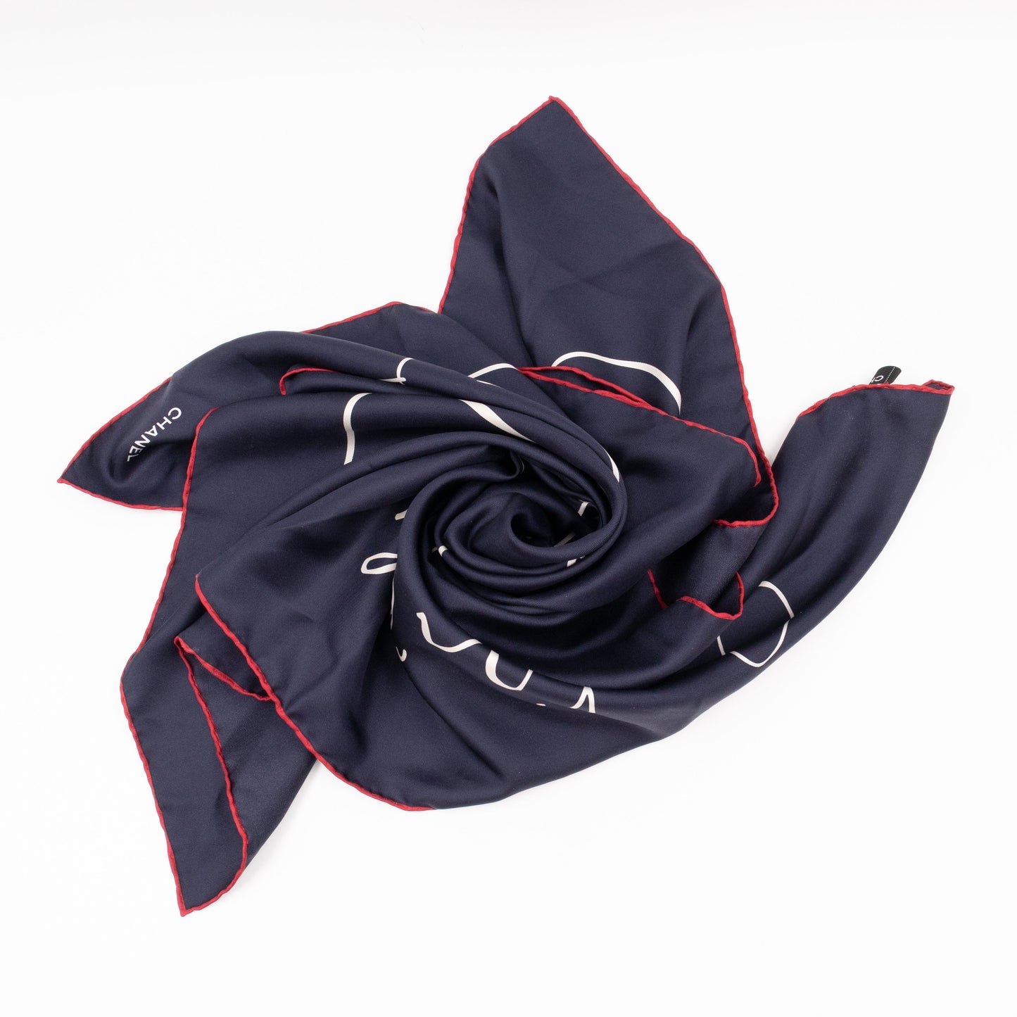 Silk Scarf 90 CC Gabrielle Chanel Navy Blue