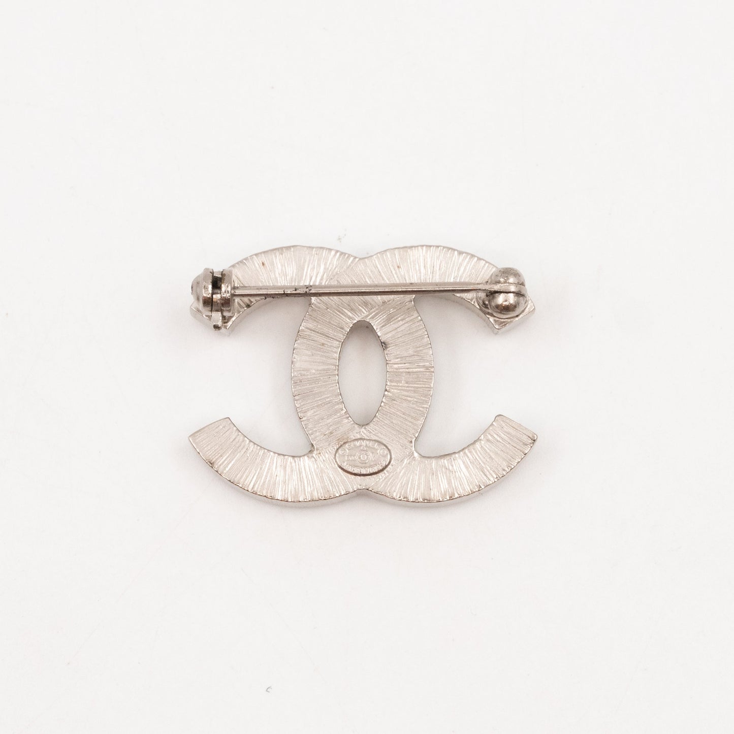 CC Brooch Crystal Silver