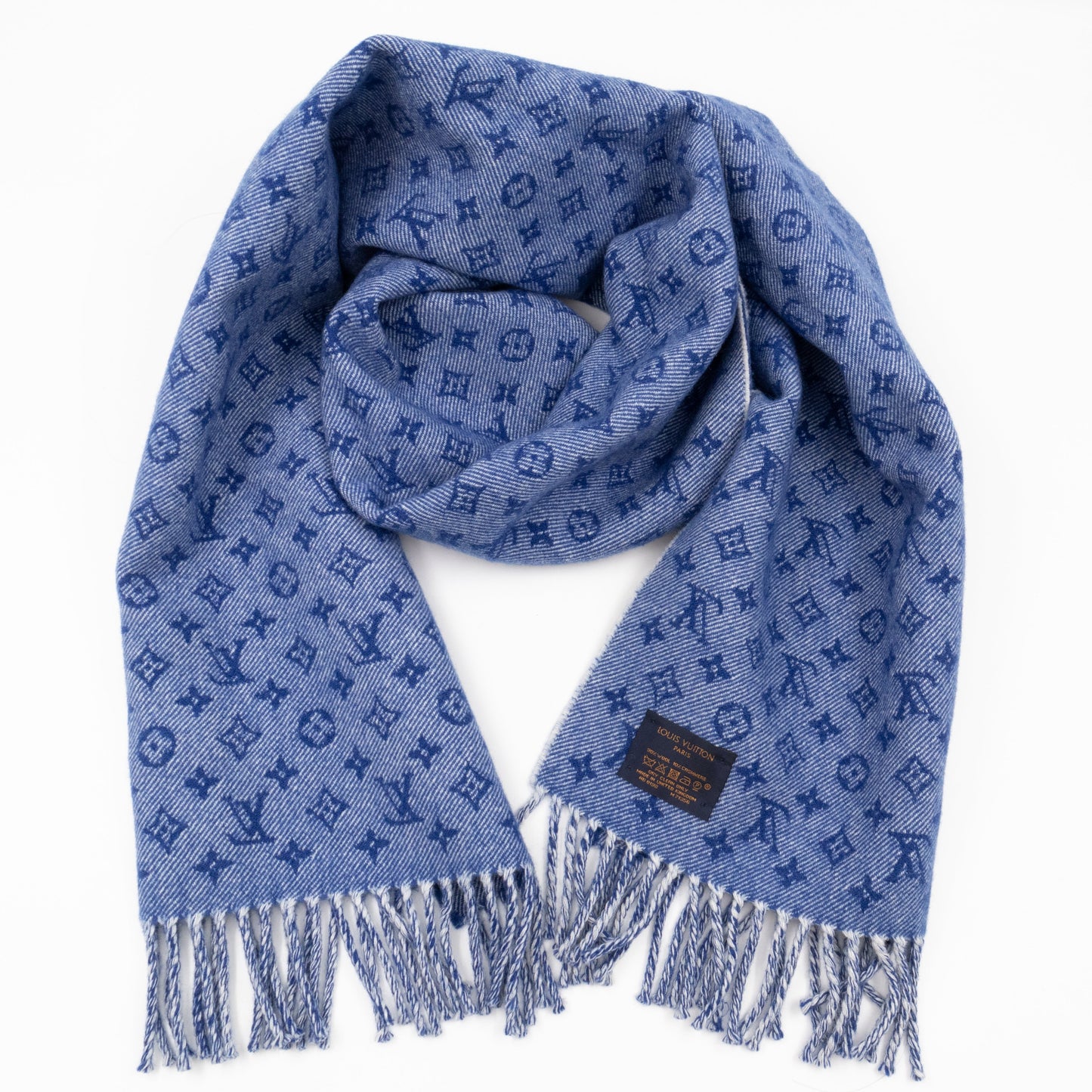 Louis-vuitton Denimbellished City Scarf Blue