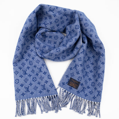 Louis-vuitton Denimbellished City Scarf Blue